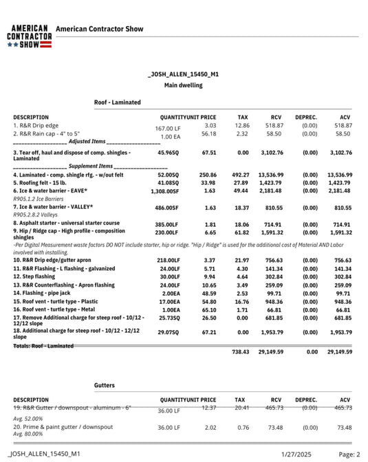 Xactimate Estimates